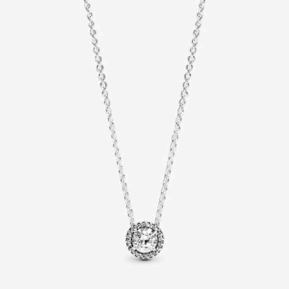 Pandora Sterling Silver Round Halo Necklace - Picture 1 of 11